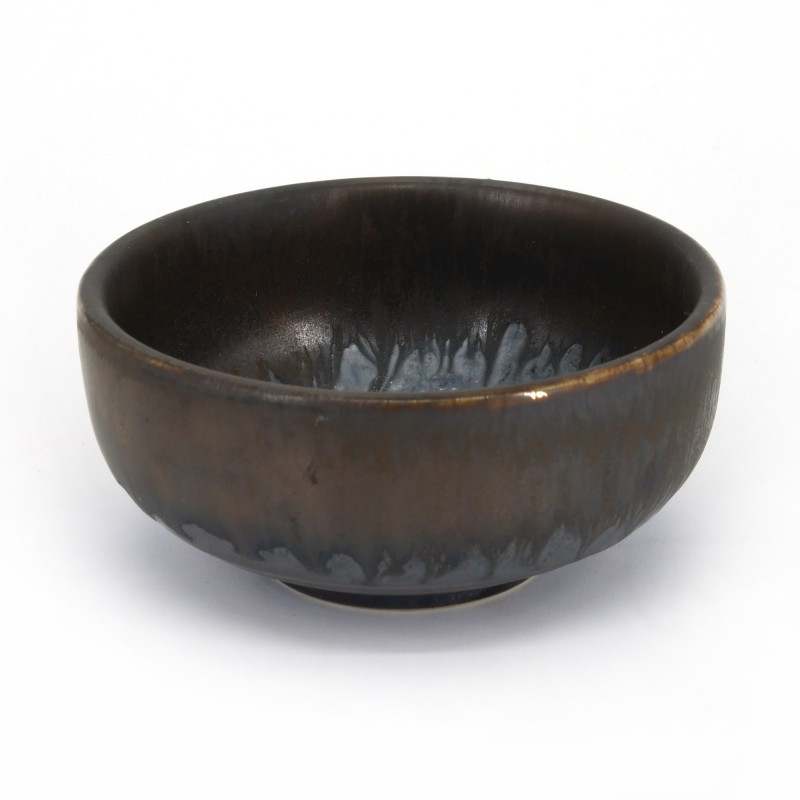 Kleiner japanischer Keramikbehälter, braun und verlaufend - SHIZUKU