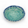 Small Japanese ceramic vessel, turquoise flower, SOSU