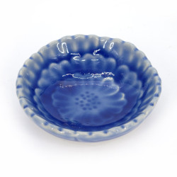 Kleines japanisches Keramikgefäß, blaue Blume, SOSU