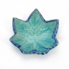 Pequeña vasija de cerámica japonesa, hoja azul, SOSU