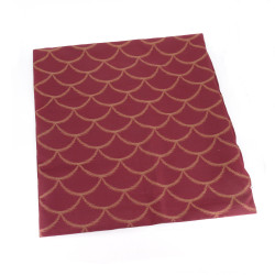 Housse de coussin Zabuton rouge motif vagues japonaises, ZABUTON SEIGAIHA, 58x62 cm