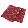 Red Zabuton cushion cover with Japanese wave pattern, ZABUTON SEIGAIHA, 58x62 cm