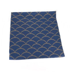 Zabuton blue cushion cover with Japanese wave pattern, ZABUTON SEIGAIHA, 58x62 cm