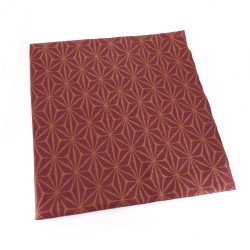 Fodera per cuscino Zabuton rosso con motivo a stelle giapponesi, ZABUTON ASANOHA, 58x62 cm