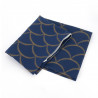 Zabuton blue cushion cover with Japanese wave pattern, ZABUTON SEIGAIHA, 58x62 cm