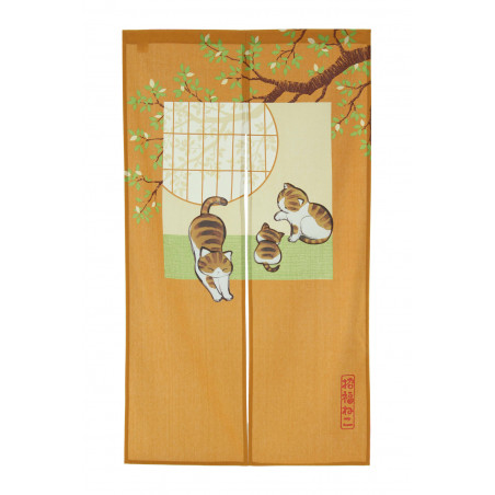 japanese noren curtain red cats 85 x 150 cm SHOGA NEKO