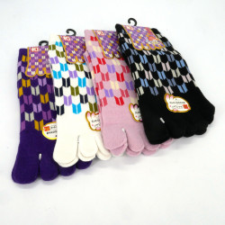 Calcetines japoneses de algodón tabi cinco dedos patrón YAGASURI, color a elegir, 22 - 25cm