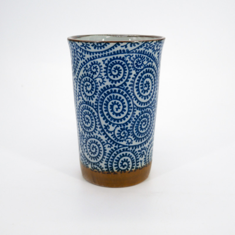 Taza de té de cerámica japonesa grande - Tako-karakusa