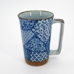 Taza de té japonesa grande de cerámica - Patchwork