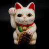 Gato blanco gigante pata derecha levantada hucha japonesa manekineko, NEKO SHIRO