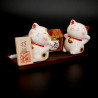 Dúo de pequeños gatos japoneses para la celebración del sake, SAKE NEKO