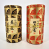 Duo di barattoli di tè giapponesi rossi e neri ricoperti di carta washi,  TENPAKU, 200 g