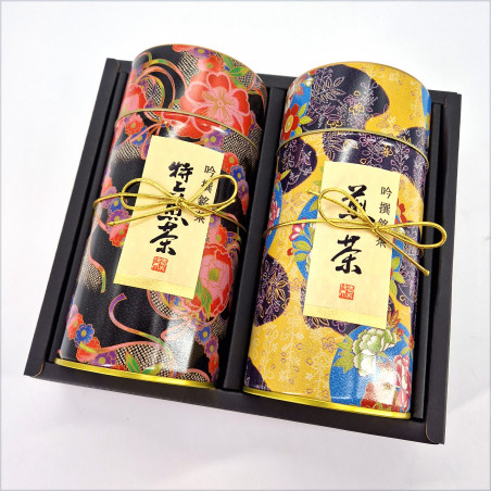 Dúo de botes metálicos de té japonés, NAOMI, 200 g