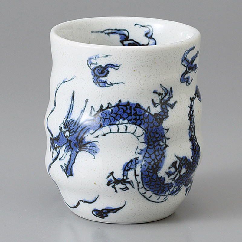 tasse blanche japonaise dragon bleu RYU BURU