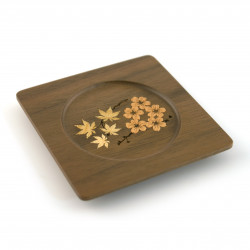 Traditional Hakone marquetry inlaid wood coaster