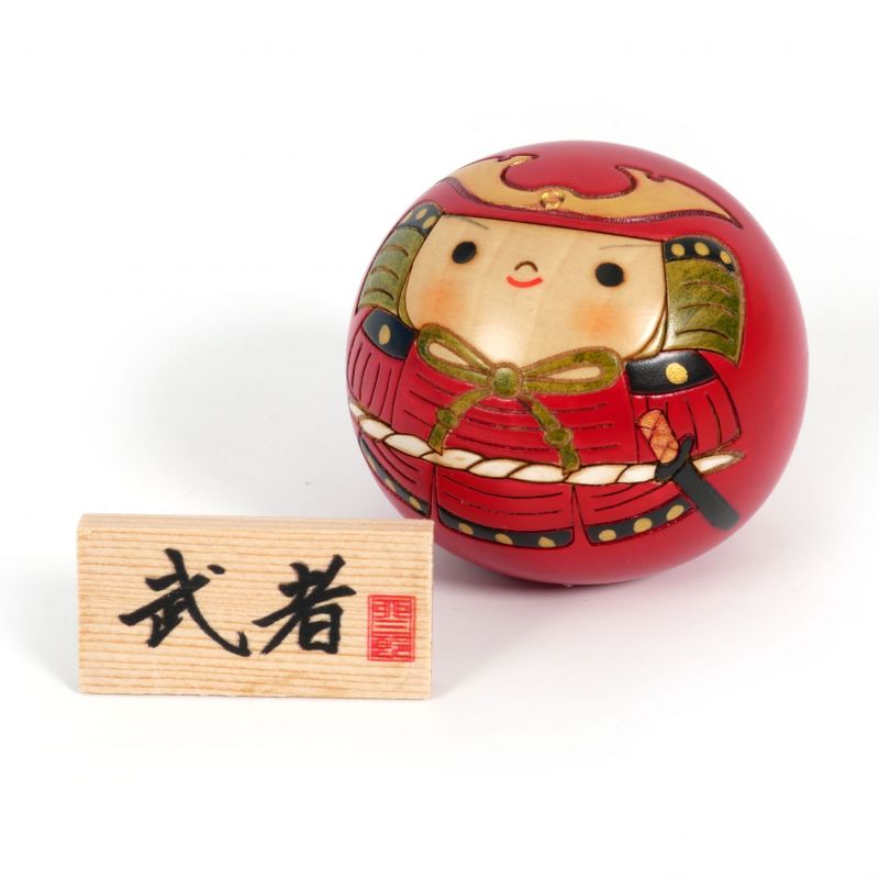 Samurai giapponese kokeshi in legno - MUSHA