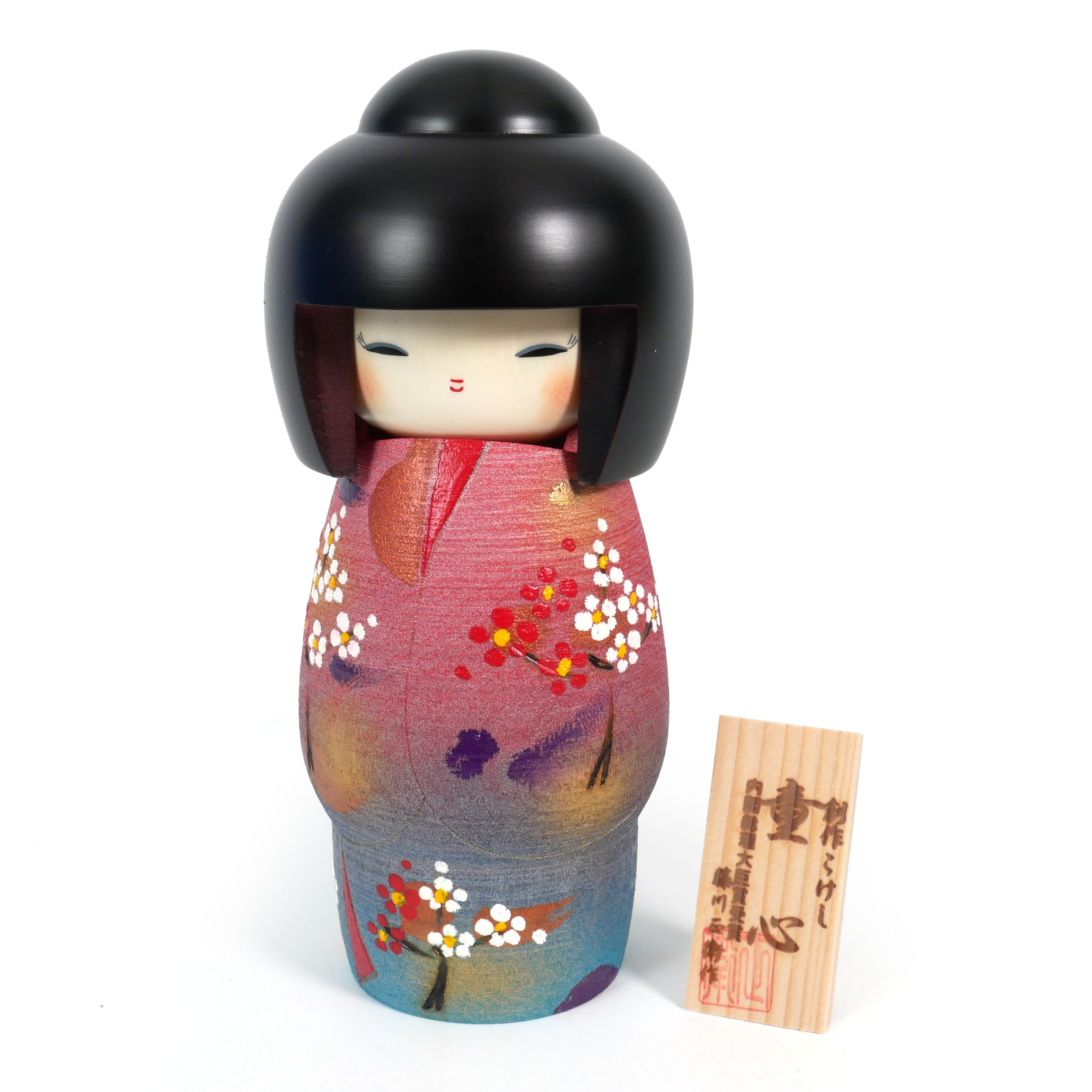 Japanese wooden kokeshi blue dream feeling - YUME GOKORO