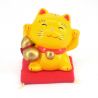 Chat manekineko porte-bonheur japonais en céramique - TORA HYOTAN - les deux pattes