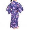 Kimono de algodón japonés púrpura, KOMONICHIMATSU-NI-SAKURA, púrpura