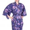 Kimono de algodón japonés púrpura, KOMONICHIMATSU-NI-SAKURA, púrpura