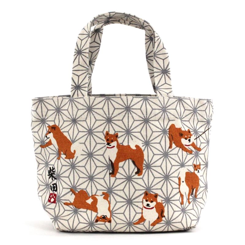 Borsa tote 100% cotone, CANVA BAG, piccolo shiba inu