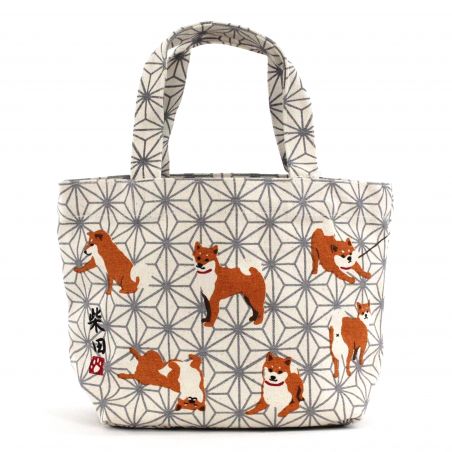 Bolso 100% algodón, BOLSO CANVA, pequeño shiba inu