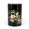 Carrito de té japonés de resina negra con estampado de flores - TETSUSEN - 100g