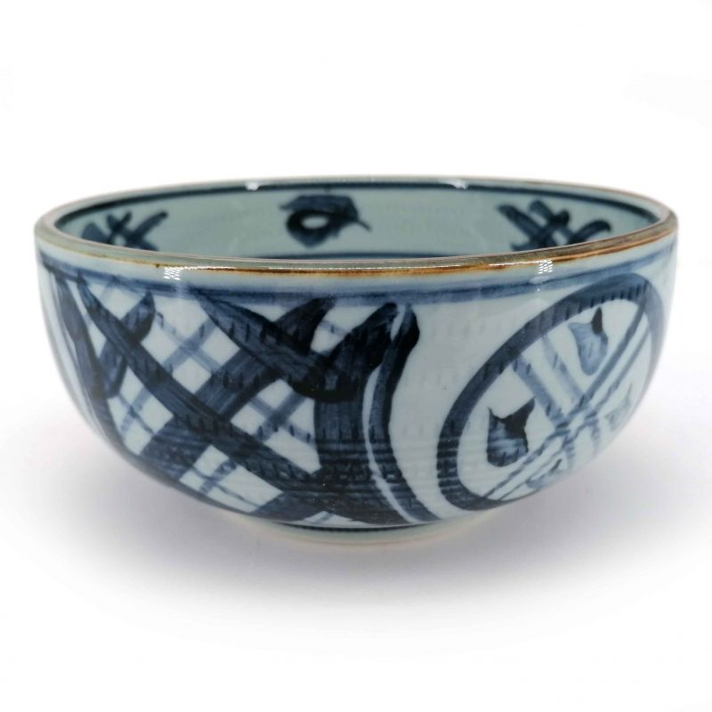 Japanische Ramenschale in Keramik, Grau und Blau - MIGAKIMASU