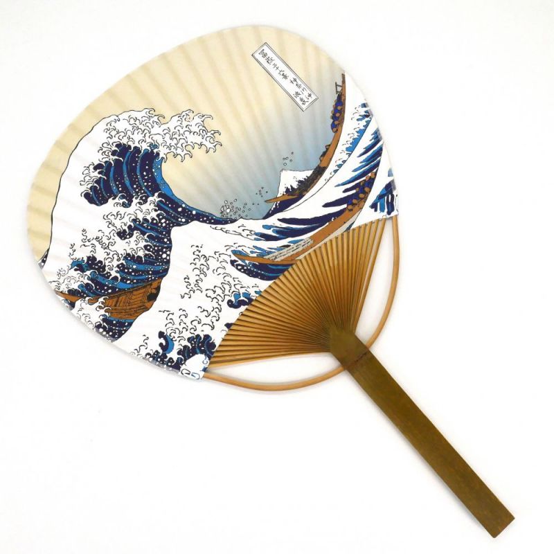 ventaglio giapponese non pieghevole, Uchiwa, Hokusai, NAMIFUJI