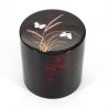 Japanese black resin tea box with butterfly motif - MUSASHINO - 150g