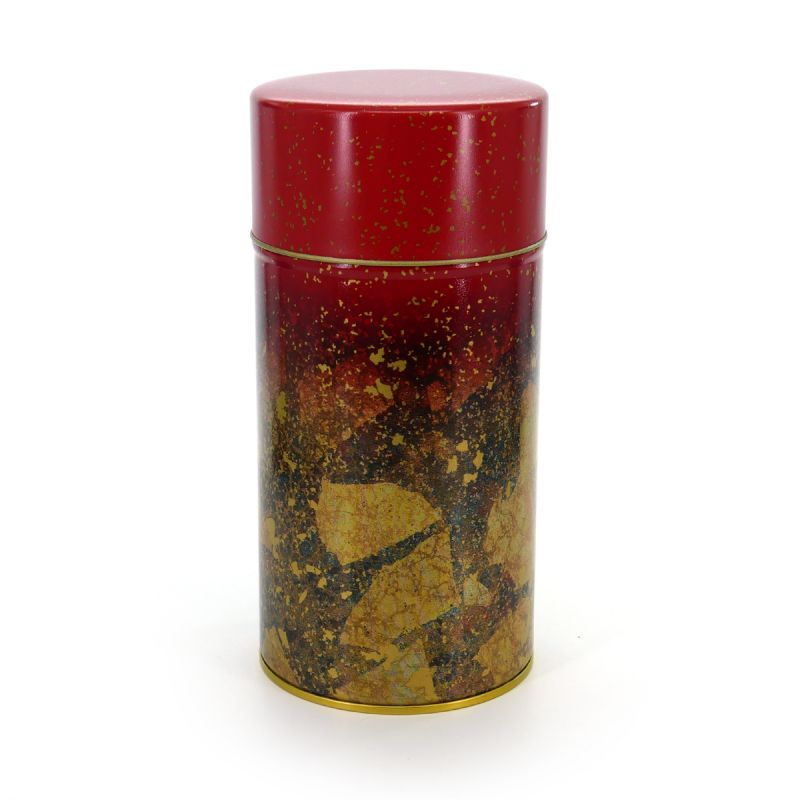 Contenitore da tè in metallo rosso giapponese - WAJIMA KIRIGANE - 200gr