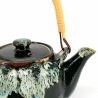 Japanese enamelled ceramic teapot with removable filter, black edge infused paint - CHUNYU