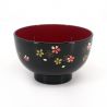 Duo of 2 ceramic rice bowls and 2 resin soup bowls, SAKURA