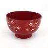 Duo of 2 ceramic rice bowls and 2 resin soup bowls, SAKURA