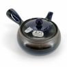 Japanische Kyusu-Teekanne aus brauner und blauer Keramik - BURUENAMERU