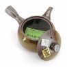 Japanese kyusu teapot in brown and green ceramic - RAITOGURIN