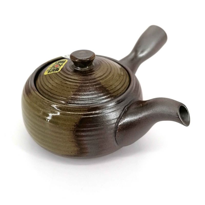 Tetera japonesa kyusu de cerámica marrón y verde - RAITOGURIN