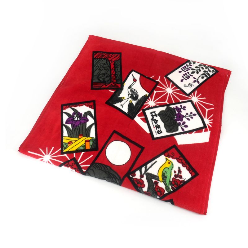 Toalla de baño de algodón japonés, HANAFUDA, el juego de las flores