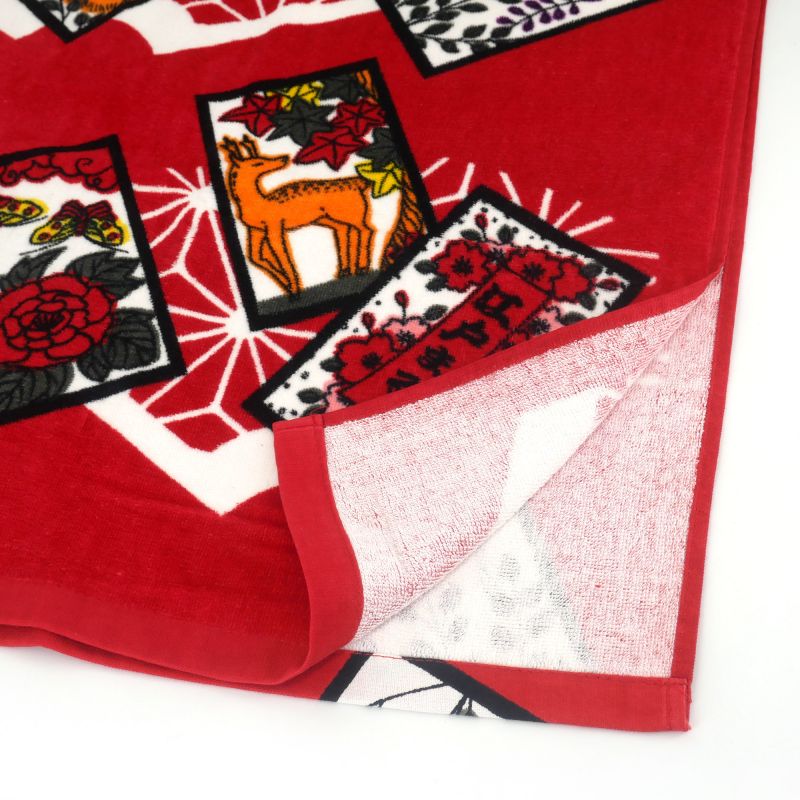 Toalla de baño de algodón japonés, HANAFUDA, el juego de las flores