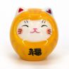 Japanisches Manekineko Katzenornament als Daruma getarnt - DARUKO - 4 cm