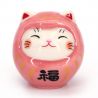 Japanese manekineko cat ornament disguised as daruma - DARUKO - 4 cm