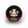 Muñeca okiagari daruma negra en tejido chirimen - OKIAGARI DARUMA - 4 cm