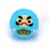 Muñeca okiagari daruma azul de tejido chirimen - OKIAGARI DARUMA - 4 cm