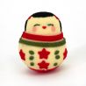 Sternenhimmel-Okiagari-Kokeshi-Puppe aus Chirimen-Stoff - OKIAGARI KOKESHI - 4 cm