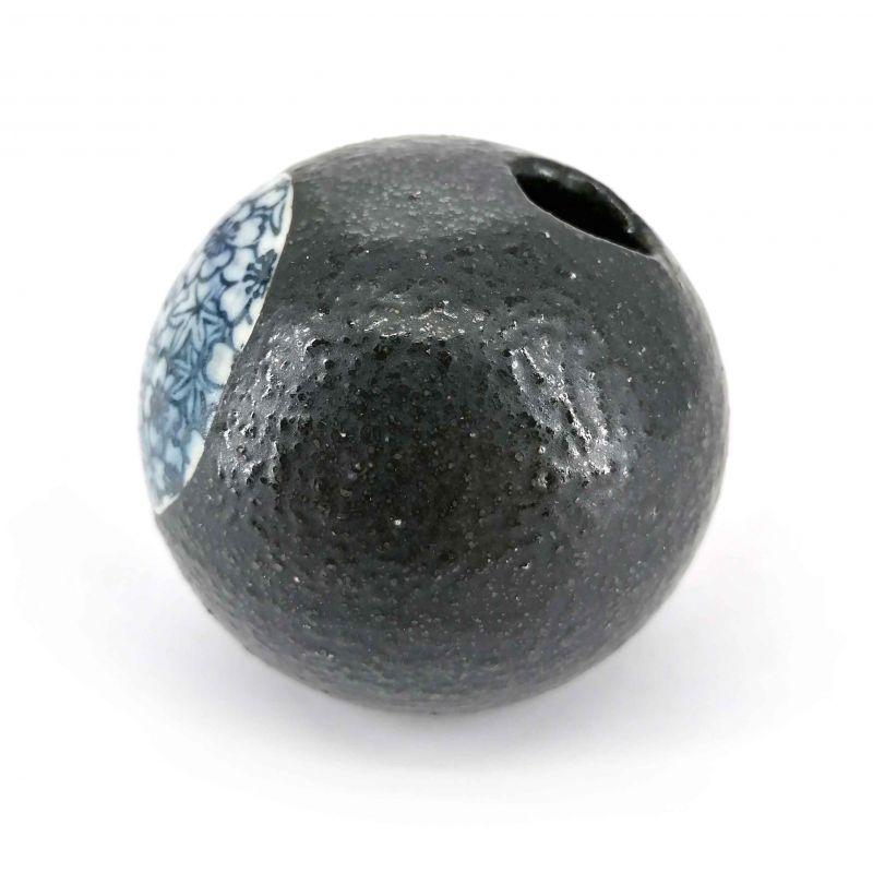 Japanische runde Soliflore-Vase, schwarz - HANA MOMIJI