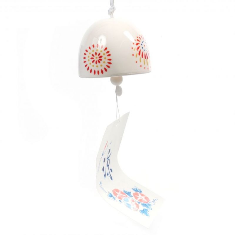 Ceramic wind bell with fireworks pattern - HANABI - 4.3cm