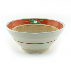Tazón de cerámica japonés, SURIBACHI, blanco