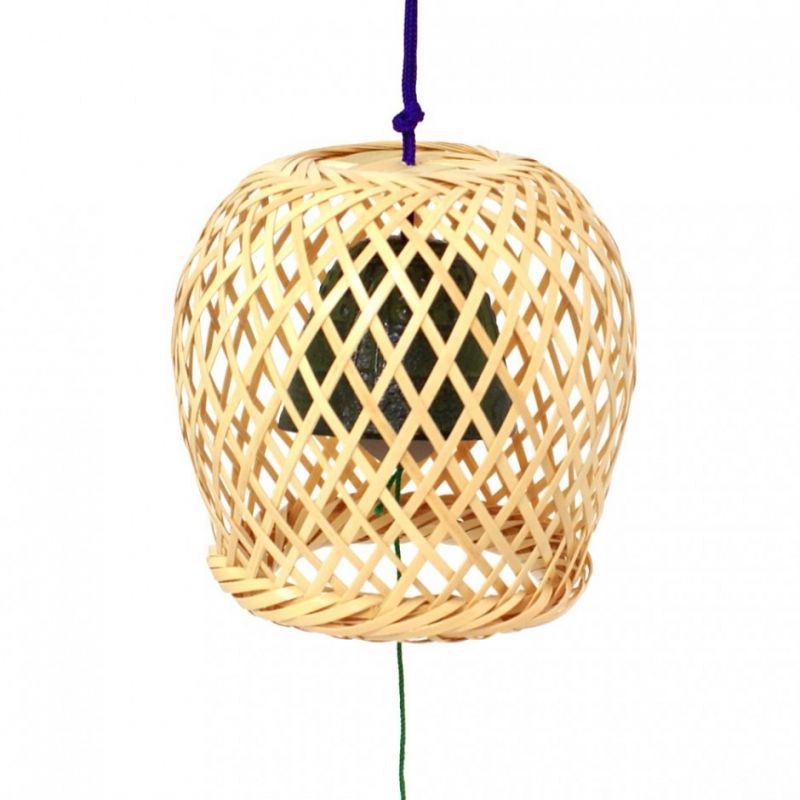 Japan cast iron wind bell, HISHIYOTSUME, basket