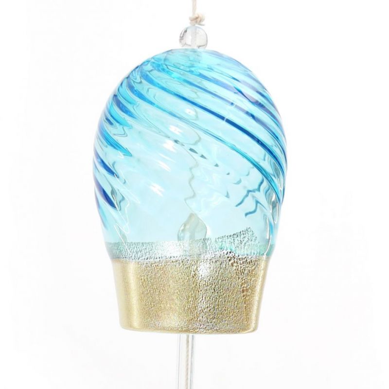 Campana del vento in vetro giapponese, FÛRIN, blu