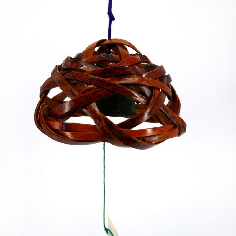Campana de viento japonesa de hierro fundido de bambú, HIMAWARI, 10,5 cm